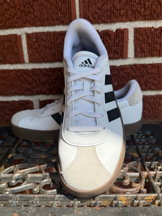adidas Other - adidas Men’s White Sneakers with Black Stripes and Gum Sole